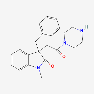 molecular formula C22H25N3O2 B5441716 3-benzyl-1-methyl-3-[2-oxo-2-(1-piperazinyl)ethyl]-1,3-dihydro-2H-indol-2-one hydrochloride 