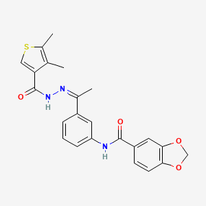 molecular formula C23H21N3O4S B5441718 N-(3-{N-[(4,5-dimethyl-3-thienyl)carbonyl]ethanehydrazonoyl}phenyl)-1,3-benzodioxole-5-carboxamide 