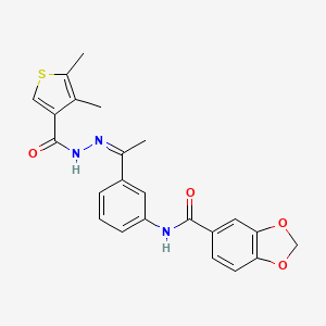 N-(3-{N-[(4,5-dimethyl-3-thienyl)carbonyl]ethanehydrazonoyl}phenyl)-1,3-benzodioxole-5-carboxamide