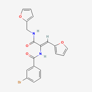 molecular formula C19H15BrN2O4 B5441734 3-bromo-N-(2-(2-furyl)-1-{[(2-furylmethyl)amino]carbonyl}vinyl)benzamide 