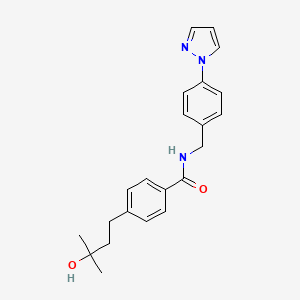 molecular formula C22H25N3O2 B5441749 4-(3-hydroxy-3-methylbutyl)-N-[4-(1H-pyrazol-1-yl)benzyl]benzamide 
