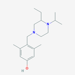 molecular formula C18H30N2O B5441752 4-[(3-ethyl-4-isopropyl-1-piperazinyl)methyl]-3,5-dimethylphenol 