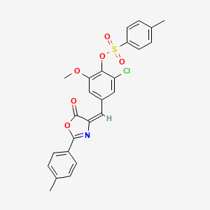 2-chloro-6-methoxy-4-{[2-(4-methylphenyl)-5-oxo-1,3-oxazol-4(5H)-ylidene]methyl}phenyl 4-methylbenzenesulfonate