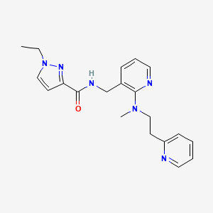 molecular formula C20H24N6O B5441757 1-ethyl-N-({2-[methyl(2-pyridin-2-ylethyl)amino]pyridin-3-yl}methyl)-1H-pyrazole-3-carboxamide 