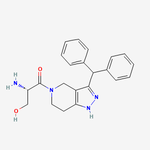 molecular formula C22H24N4O2 B5441808 (2S)-2-amino-3-[3-(diphenylmethyl)-1,4,6,7-tetrahydro-5H-pyrazolo[4,3-c]pyridin-5-yl]-3-oxopropan-1-ol 