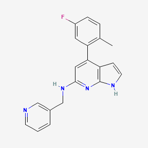 molecular formula C20H17FN4 B5441821 4-(5-fluoro-2-methylphenyl)-N-(pyridin-3-ylmethyl)-1H-pyrrolo[2,3-b]pyridin-6-amine 