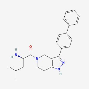 molecular formula C24H28N4O B5441848 (2S)-1-(3-biphenyl-4-yl-1,4,6,7-tetrahydro-5H-pyrazolo[4,3-c]pyridin-5-yl)-4-methyl-1-oxopentan-2-amine 