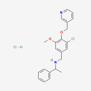 molecular formula C22H24Cl2N2O2 B5441859 N-[3-chloro-5-methoxy-4-(3-pyridinylmethoxy)benzyl]-1-phenylethanamine hydrochloride 