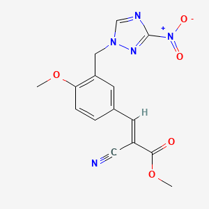 molecular formula C15H13N5O5 B5441875 methyl 2-cyano-3-{4-methoxy-3-[(3-nitro-1H-1,2,4-triazol-1-yl)methyl]phenyl}acrylate 