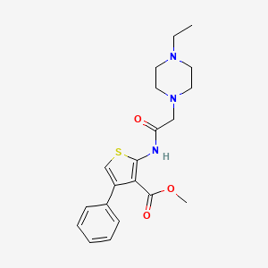 molecular formula C20H25N3O3S B5441896 methyl 2-{[(4-ethyl-1-piperazinyl)acetyl]amino}-4-phenyl-3-thiophenecarboxylate 