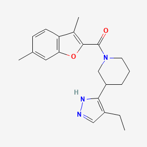 1-[(3,6-dimethyl-1-benzofuran-2-yl)carbonyl]-3-(4-ethyl-1H-pyrazol-5-yl)piperidine