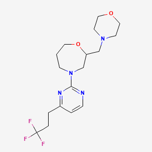 molecular formula C17H25F3N4O2 B5441928 2-(morpholin-4-ylmethyl)-4-[4-(3,3,3-trifluoropropyl)pyrimidin-2-yl]-1,4-oxazepane 