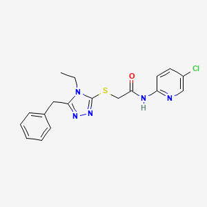 2-[(5-benzyl-4-ethyl-4H-1,2,4-triazol-3-yl)thio]-N-(5-chloro-2-pyridinyl)acetamide