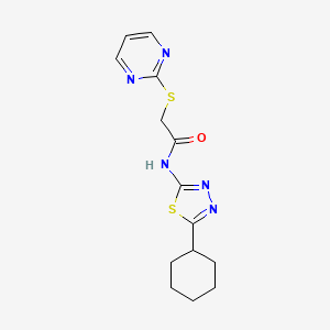 molecular formula C14H17N5OS2 B5441950 N-(5-cyclohexyl-1,3,4-thiadiazol-2-yl)-2-(2-pyrimidinylthio)acetamide 