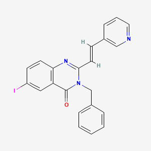 molecular formula C22H16IN3O B5442013 3-benzyl-6-iodo-2-[2-(3-pyridinyl)vinyl]-4(3H)-quinazolinone 