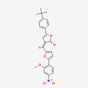 molecular formula C26H23NO6 B5442021 5-(4-tert-butylphenyl)-3-{[5-(2-methoxy-4-nitrophenyl)-2-furyl]methylene}-2(3H)-furanone 