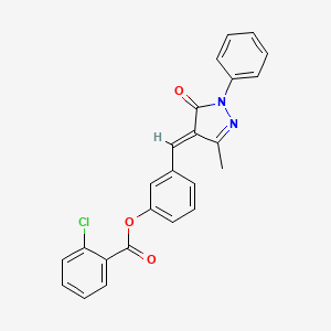 3-[(3-methyl-5-oxo-1-phenyl-1,5-dihydro-4H-pyrazol-4-ylidene)methyl]phenyl 2-chlorobenzoate