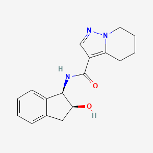 molecular formula C17H19N3O2 B5442036 N-[(1R,2S)-2-hydroxy-2,3-dihydro-1H-inden-1-yl]-4,5,6,7-tetrahydropyrazolo[1,5-a]pyridine-3-carboxamide 