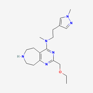 molecular formula C18H28N6O B5442048 2-(ethoxymethyl)-N-methyl-N-[2-(1-methyl-1H-pyrazol-4-yl)ethyl]-6,7,8,9-tetrahydro-5H-pyrimido[4,5-d]azepin-4-amine dihydrochloride 
