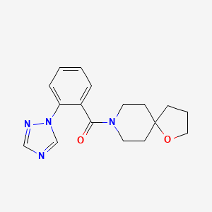 molecular formula C17H20N4O2 B5442055 8-[2-(1H-1,2,4-triazol-1-yl)benzoyl]-1-oxa-8-azaspiro[4.5]decane 