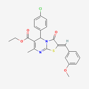 molecular formula C24H21ClN2O4S B5442074 ethyl 5-(4-chlorophenyl)-2-(3-methoxybenzylidene)-7-methyl-3-oxo-2,3-dihydro-5H-[1,3]thiazolo[3,2-a]pyrimidine-6-carboxylate 