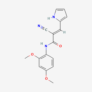 molecular formula C16H15N3O3 B5442098 2-cyano-N-(2,4-dimethoxyphenyl)-3-(1H-pyrrol-2-yl)acrylamide 