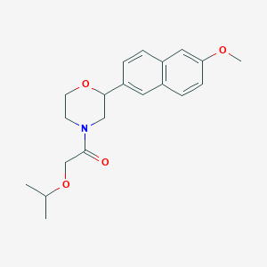 molecular formula C20H25NO4 B5442122 4-(isopropoxyacetyl)-2-(6-methoxy-2-naphthyl)morpholine 
