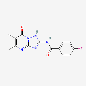 molecular formula C14H12FN5O2 B5442143 N-(5,6-dimethyl-7-oxo-4,7-dihydro[1,2,4]triazolo[1,5-a]pyrimidin-2-yl)-4-fluorobenzamide 