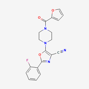 molecular formula C19H15FN4O3 B5442162 2-(2-fluorophenyl)-5-[4-(2-furoyl)piperazin-1-yl]-1,3-oxazole-4-carbonitrile 