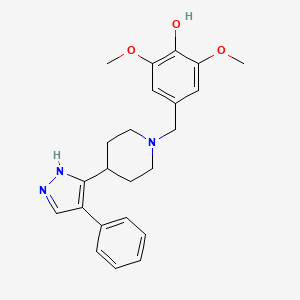 2,6-dimethoxy-4-{[4-(4-phenyl-1H-pyrazol-5-yl)piperidin-1-yl]methyl}phenol