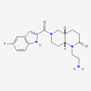 rel-(4aS,8aR)-1-(2-aminoethyl)-6-[(5-fluoro-1H-indol-2-yl)carbonyl]octahydro-1,6-naphthyridin-2(1H)-one hydrochloride