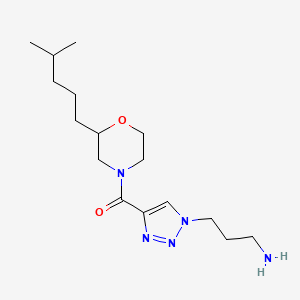 molecular formula C16H29N5O2 B5442176 3-(4-{[2-(4-methylpentyl)-4-morpholinyl]carbonyl}-1H-1,2,3-triazol-1-yl)-1-propanamine 