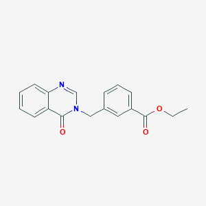 molecular formula C18H16N2O3 B5442186 ethyl 3-[(4-oxo-3(4H)-quinazolinyl)methyl]benzoate 