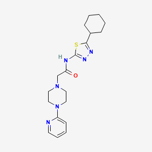 N-(5-cyclohexyl-1,3,4-thiadiazol-2-yl)-2-[4-(2-pyridinyl)-1-piperazinyl]acetamide