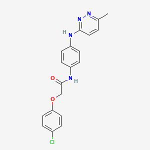 molecular formula C19H17ClN4O2 B5442198 2-(4-chlorophenoxy)-N-{4-[(6-methyl-3-pyridazinyl)amino]phenyl}acetamide 