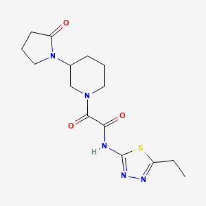 molecular formula C15H21N5O3S B5442202 N-(5-ethyl-1,3,4-thiadiazol-2-yl)-2-oxo-2-[3-(2-oxopyrrolidin-1-yl)piperidin-1-yl]acetamide 