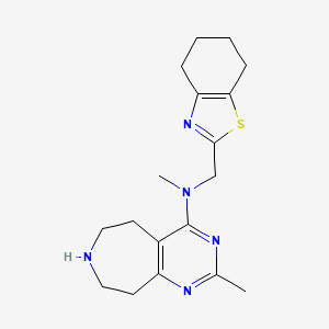 molecular formula C18H25N5S B5442228 N,2-dimethyl-N-(4,5,6,7-tetrahydro-1,3-benzothiazol-2-ylmethyl)-6,7,8,9-tetrahydro-5H-pyrimido[4,5-d]azepin-4-amine dihydrochloride 
