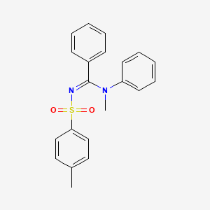 molecular formula C21H20N2O2S B5442243 N-methyl-N'-[(4-methylphenyl)sulfonyl]-N-phenylbenzenecarboximidamide 