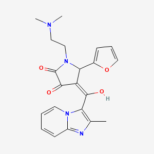 molecular formula C21H22N4O4 B5442252 1-[2-(dimethylamino)ethyl]-5-(2-furyl)-3-hydroxy-4-[(2-methylimidazo[1,2-a]pyridin-3-yl)carbonyl]-1,5-dihydro-2H-pyrrol-2-one 