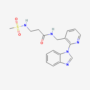 molecular formula C17H19N5O3S B5442266 N~1~-{[2-(1H-benzimidazol-1-yl)pyridin-3-yl]methyl}-N~3~-(methylsulfonyl)-beta-alaninamide 