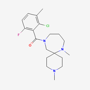 molecular formula C19H27ClFN3O B5442282 11-(2-chloro-6-fluoro-3-methylbenzoyl)-3,7-dimethyl-3,7,11-triazaspiro[5.6]dodecane 