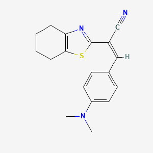 molecular formula C18H19N3S B5442288 3-[4-(dimethylamino)phenyl]-2-(4,5,6,7-tetrahydro-1,3-benzothiazol-2-yl)acrylonitrile 