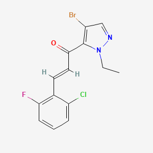 1-(4-bromo-1-ethyl-1H-pyrazol-5-yl)-3-(2-chloro-6-fluorophenyl)-2-propen-1-one