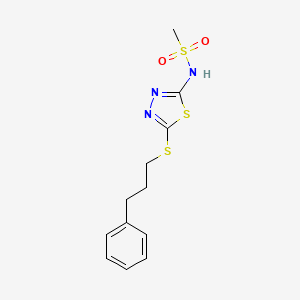 N-{5-[(3-phenylpropyl)thio]-1,3,4-thiadiazol-2-yl}methanesulfonamide