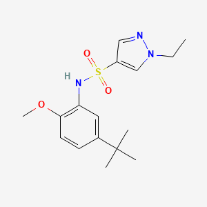 molecular formula C16H23N3O3S B5442323 N-(5-tert-butyl-2-methoxyphenyl)-1-ethyl-1H-pyrazole-4-sulfonamide 