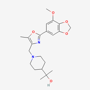 2-(1-{[2-(7-methoxy-1,3-benzodioxol-5-yl)-5-methyl-1,3-oxazol-4-yl]methyl}piperidin-4-yl)propan-2-ol
