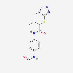 N-[4-(acetylamino)phenyl]-2-[(4-methyl-4H-1,2,4-triazol-3-yl)thio]butanamide