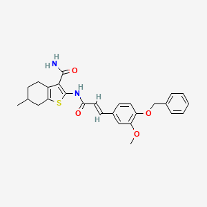 molecular formula C27H28N2O4S B5442409 2-({3-[4-(benzyloxy)-3-methoxyphenyl]acryloyl}amino)-6-methyl-4,5,6,7-tetrahydro-1-benzothiophene-3-carboxamide 