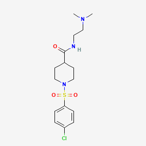 molecular formula C16H24ClN3O3S B5442413 1-[(4-chlorophenyl)sulfonyl]-N-[2-(dimethylamino)ethyl]piperidine-4-carboxamide 
