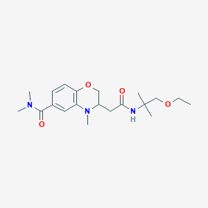 3-{2-[(2-ethoxy-1,1-dimethylethyl)amino]-2-oxoethyl}-N,N,4-trimethyl-3,4-dihydro-2H-1,4-benzoxazine-6-carboxamide